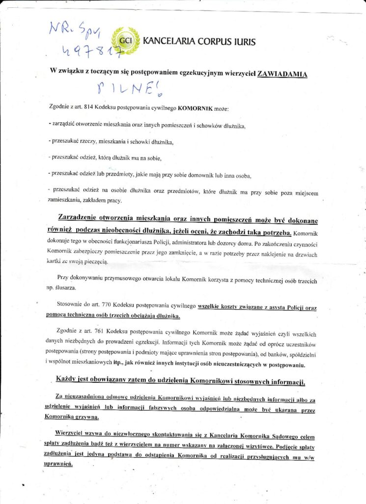 Urząd przyjrzał się manipulacjom informacjami przekazywanymi konsumentom oraz mylącym formom graficznym wezwań do zapłaty wysyłanych przez Kancelarię Spraw Sądowych i Windykacyjnych w imieniu Polskiego Centrum Telemedycznego