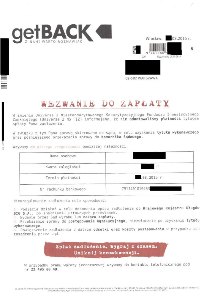 To jest bardzo ciekawe zjawisko, że Bankowi tak zależy by pożyczyć nam pieniądze, że bombarduje mnie tak samo jak wierzyciel, jeśli potem bank mu sprzeda dług niespłacony lub jeszcze częściej spłacony w całości lub części. To niewiarygodne, ale to powszechne zjawisko dzisiaj, że banki sprzedają wierzytelności, które w 90% lub nawet 100% zostały już spłacone. To mafijny układ.